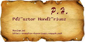 Pásztor Honóriusz névjegykártya